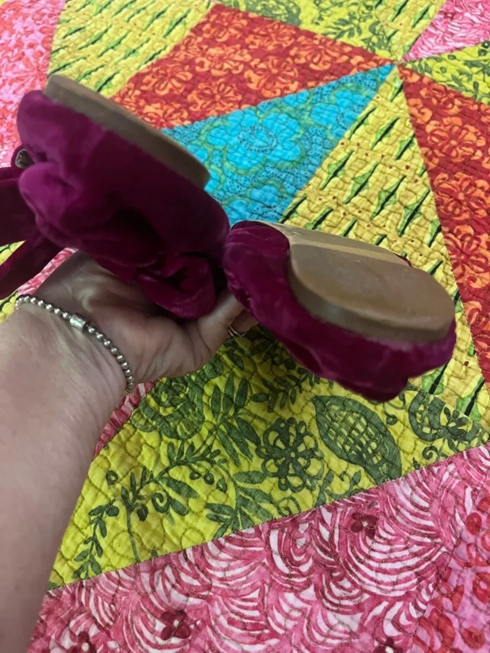 Sam Edelman Kids Velvet Bow Flats - Fuchsia